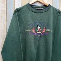SW104☆ディズニー☆スウェットトレーナー☆ミッキーマウス☆キャラ刺繍☆90s