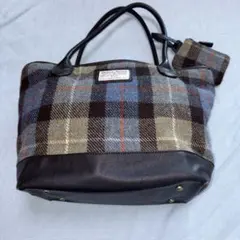 Harris Tweed トートバッグ チェック柄 ポーチ付きのサムネイル