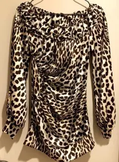 マジック　ヒョウ柄　トラ　豹　オフショルダー　レディース　長袖　ブラウス