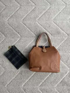 キタムラ　ブラウンレザートートバッグ