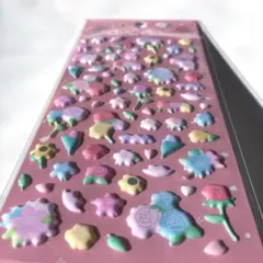 むにむにシール「ミニフラワー 」＊ ウレタン製　　3Dシール　ぷっくりシール