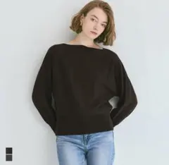 coca 長袖ニット オフショルダー風 ブラウン　M