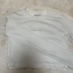 calvin klein ロングスリーブ ベビーTシャツ ホワイト