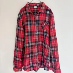 【訳あり】CONVERSE コンバース チェックシャツLサイズ リメイク用 ボロ