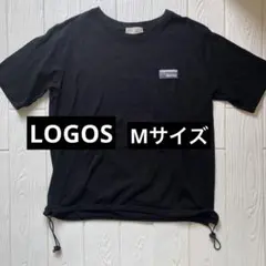 LOGOS ブラック 半袖 Tシャツ ドローストリング付き
