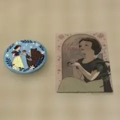 ディズニー　刺繍缶バッジ　ウエハースカード　白雪姫