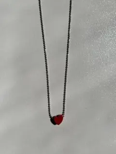 ハート型赤ネックレス アジャスター付き