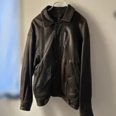 Vintage ダークブラウン レザージャケット Lサイズ雰囲気抜群