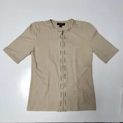 【最終2/28まで】BURBERRY ベージュ ジップアップ半袖Tシャツ M