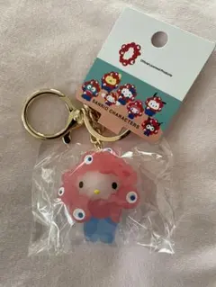 サンリオ クリア　ミャクミャク　キティ　立体キーホルダー