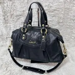 COACH Ashley Boston Bag Black Y2K - メルカリ