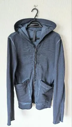 WLG by GIORGIO BRATO メンズパーカー レザー使用　ネイビー