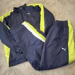 え*ん様 Puma プーマ　ジャージ上下セット ネイビー/ライム　150