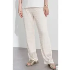 アースミュージックアンドエコロジー　レースパンツ　白　ウエストゴム　春　夏