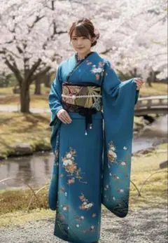 豪華絢爛】振袖 深紫茶色×赤 御所車花籠 金彩 正絹振袖フルセット✨裄 
