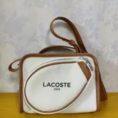 【新品未使用】LACOSTE ショルダーバッグ ホワイト/ブラウン ショッパー付