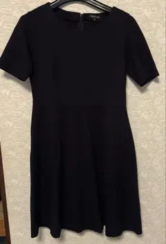 INDIVI ネイビー 半袖 Aライン ワンピース フォーマル