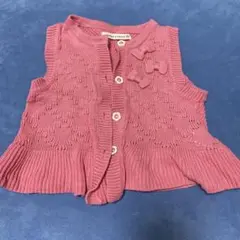 coeur a coeur ピンクベストカーディガン 80cm