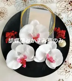 胡蝶蘭髪飾り★和装前撮り★成人式★結婚式★卒業式★振袖★七五三★色打掛