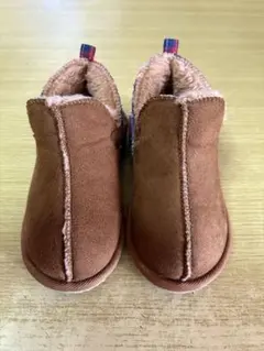 ブラウンファーブーツ チェック柄 ムートンブーツ 17cm