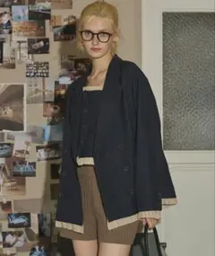 loin nuit ロワンニュイ フリルレイヤードデザインジャケットモカ frill layered design jacket / フリルレイヤードデザインジャケット