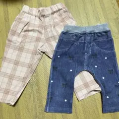 SLAP SLIP チェック柄とデニム風パンツ2枚セット