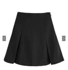 インパン裏地付ボックスプリーツフレアミニスカート[mei41]