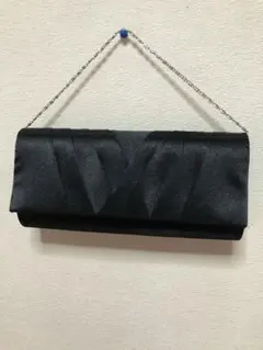 ブラック プリーツデザイン パーティーバッグ