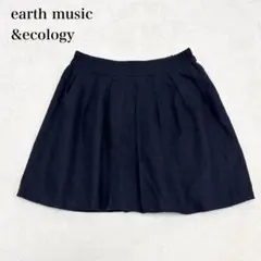 アース フレアミニスカート タック ウエストゴム ウール混 フェミニン ガーリー