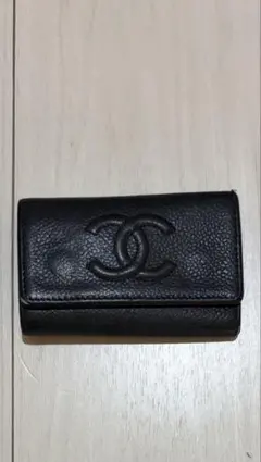 CHANEL キャビアスキン キーケース ブラック - メルカリ