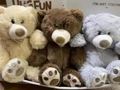 コストコ　くま　テディベア　ぬいぐるみ HUGFUN 3PACKBEAR