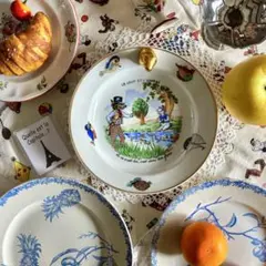 フランスブロカント 豚と雄鶏の絵皿 - メルカリ