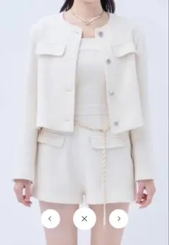 Yilon TWINKLE TWEED JACKET White
