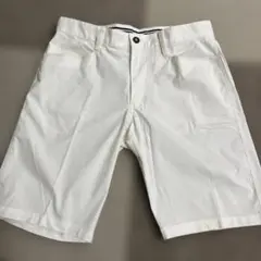 adidas ホワイト ショートパンツ フロントボタン付きサイズL