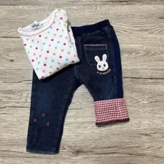 ミキハウス　長ズボン　デニムパンツ　80