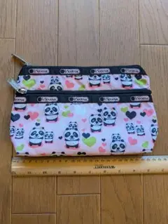 LeSportsac 2段ポーチ　パンダ柄　　ハワイ限定(？)