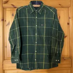 Tommy Hilfiger チェック柄 長袖ネルシャツ グリーン