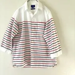 BEAMS ビームス ボーダー　シャツ　七分袖 綿100% M