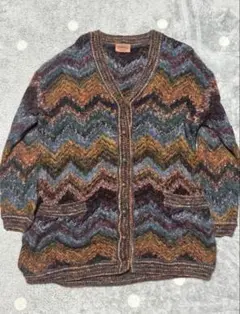 イタリア製 MISSONI ミッソーニ Vネックカーディガン ジグザグ柄のサムネイル