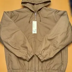 ユニクロU　フーテッドジップアップブルゾン　M ブラウン