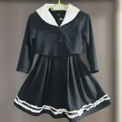 キャサリンコテージ 120 ジャケット付ワンピース ネイビーフォーマル襟取外し可