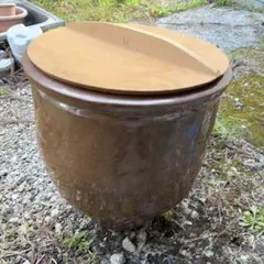 水鉢　水桶　石見焼き　大型　吉田窯　蓋つき　陶器のサムネイル