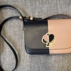 ケイトスペード　ニコラ　ツイストロック　ミニショルダーバッグ　レザー　バイカラー