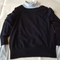 ユニクロ　エクストリアファインメリノボードネックセーター