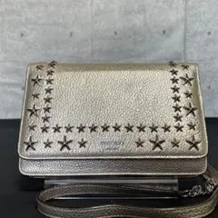 【美品】JIMMY CHOO PALACE メタリックゴールド ショルダーバッグのサムネイル