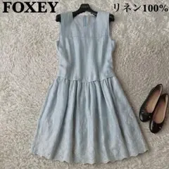 日本製☆FOXEYNEWYORK ノースリーブワンピース 花柄レース 38 - メルカリ