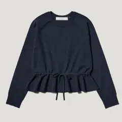 GU ジーユー ペプラムニットプルオーバー by rokh +X ネイビー M