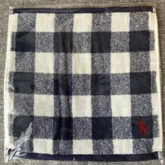 新品未使用Ralph Lauren 青と白のチェック タオルハンカチ