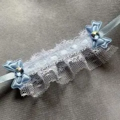 286 ぬいぐるみ用 ヘッドドレス 10cmぬい ブルー ビジュー キラキラ