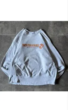 【美品】00s Champion リバースウィーブ ミリタリー系ロゴ 灰 XL